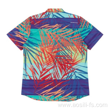 New Design Men's woven poly spandex shirt